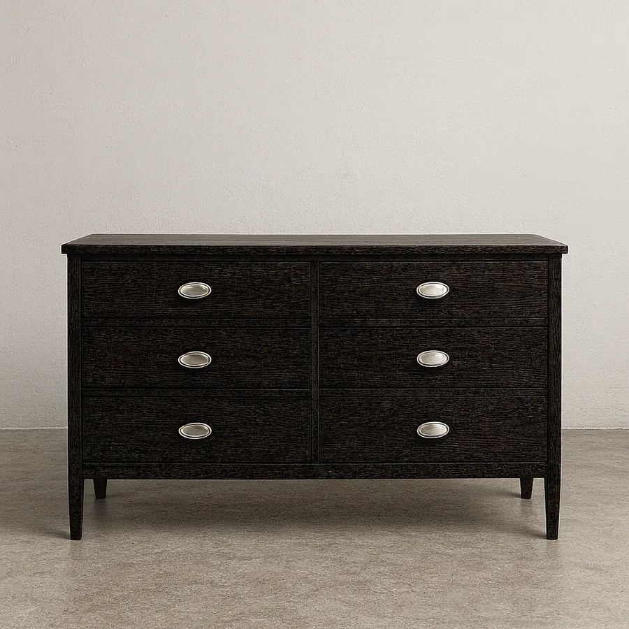 Illustrative example: the same style of dresser refinished in a deep espresso stain